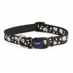 Ancol Fashion Collar Black Daisy Adjustable 20-30cm Dog-Whitley Bay Pet Supplies