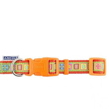 Ancol Orange Squares Adjustable Bright Nylon Dog Collar-Whitley Bay Pet Supplies