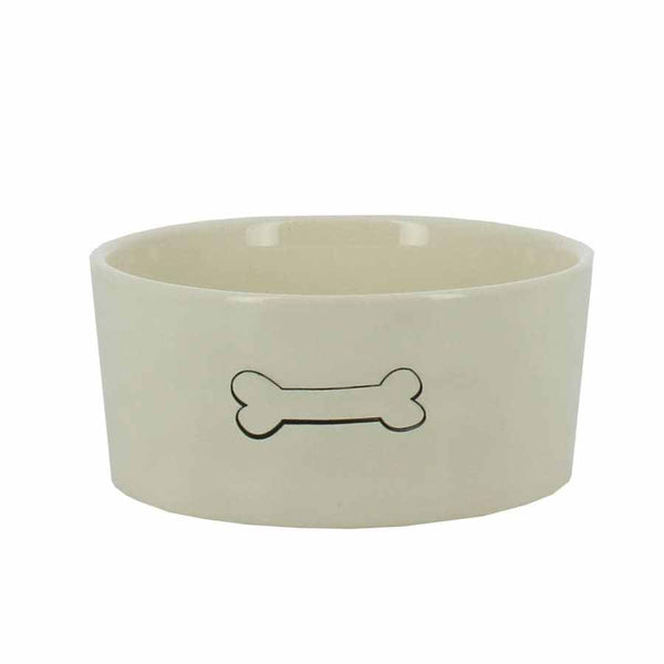 Bone Design Stoneware Dog Bowl 15cm Dishwasher Safe-Whitley Bay Pet Supplies