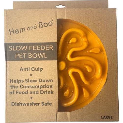 Hem And Boo Slow Feeder Orange Pet Bowl Durable For Dogs-Whitley Bay Pet Supplies